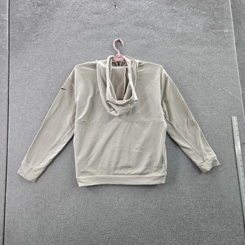 Nike Women Hoodie M Beige Nylon‎ Polyester Fleece Activewear Logo